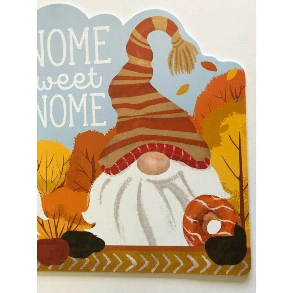 Thanksgiving Gnome Sweet Gnome Fall Cut Out Placemats Vinyl Foam Back Set of 4